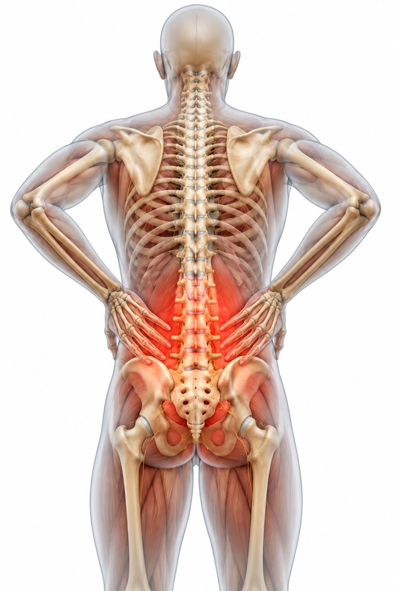Lumbar back pain, confined to the lower back
